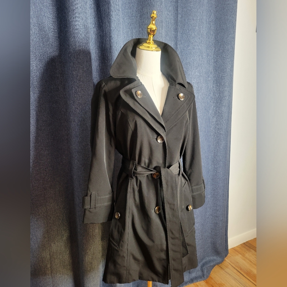 Tower By London Fog Trench Coat, Size SM Winter Rain Cold Jacket Chic Sexy Class - Picture 2 of 9